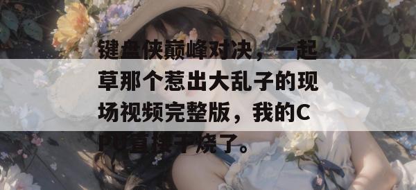 键盘侠巅峰对决,一起草那个惹出大乱子的现场视频完整版,我的CPU直接干烧了。