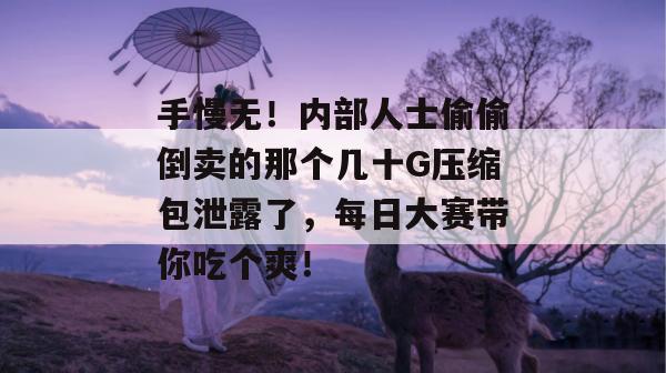 手慢无!内部人士偷偷倒卖的那个几十G压缩包泄露了,每日大赛带你吃个爽!